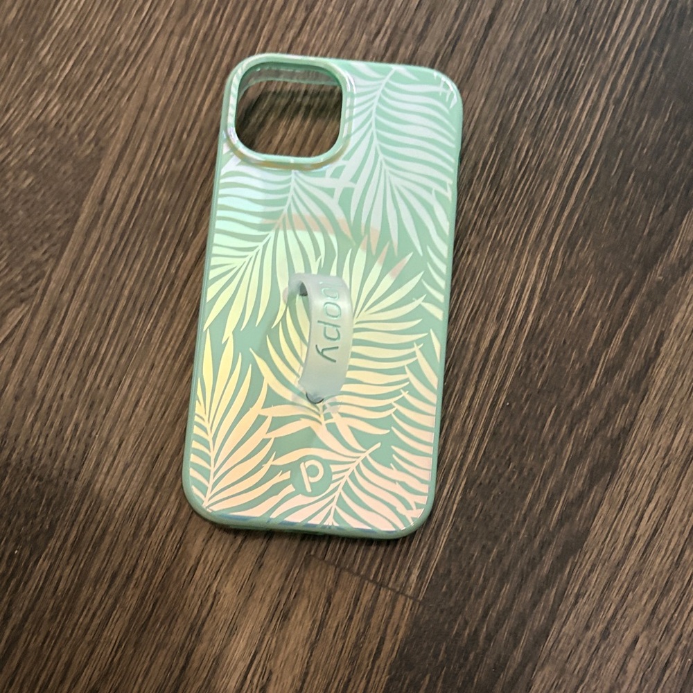 Loopy Case Mint Green Palm Leaf Phone Case with Loop